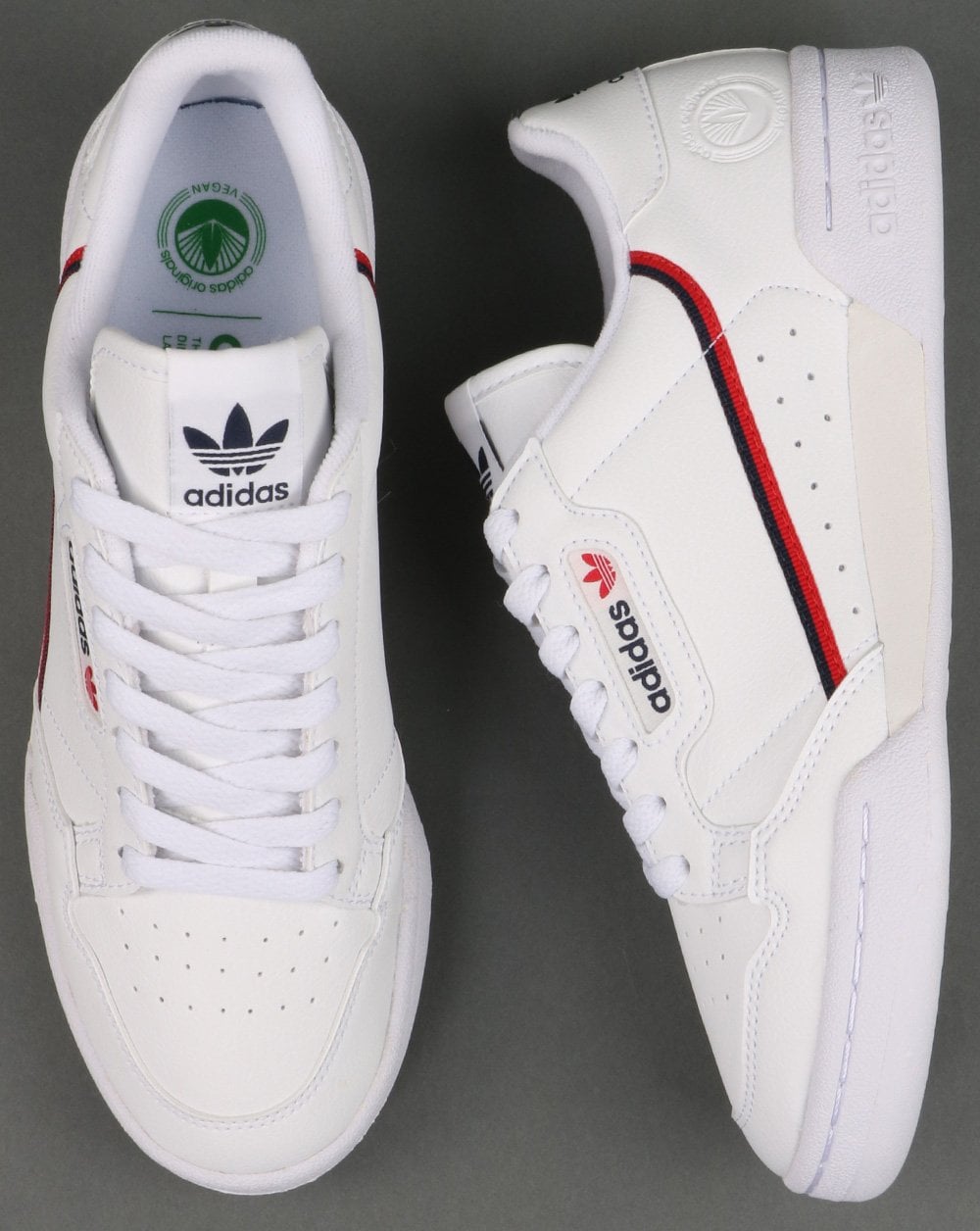 Adidas Continental 80 Vegane Turnschuhe Weiß/Marineblau/Rot