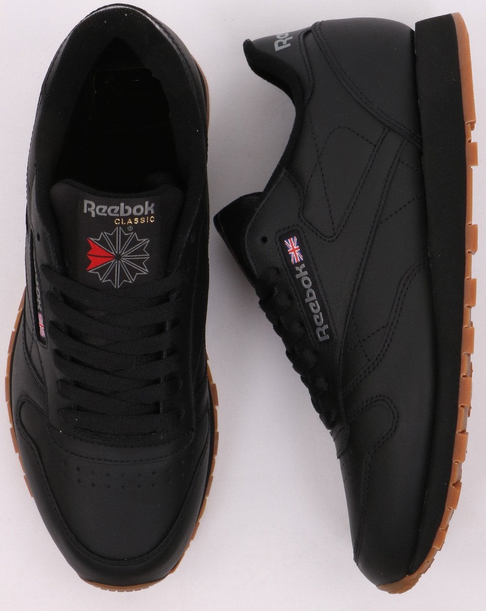 Reebok Classic Leder-Sneaker Schwarz/Gummi