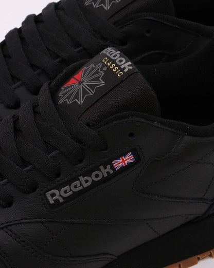 Reebok Classic Leder-Sneaker Schwarz/Gummi