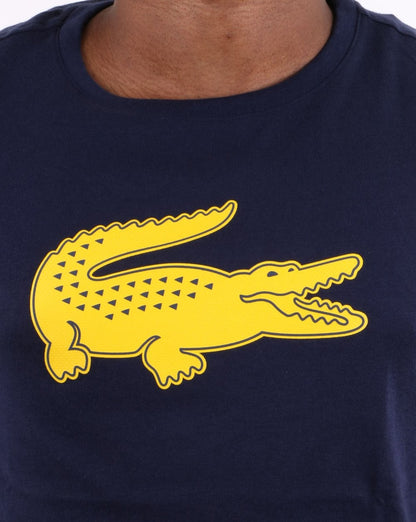 Lacoste Logo T-Shirt Marineblau/Gelb