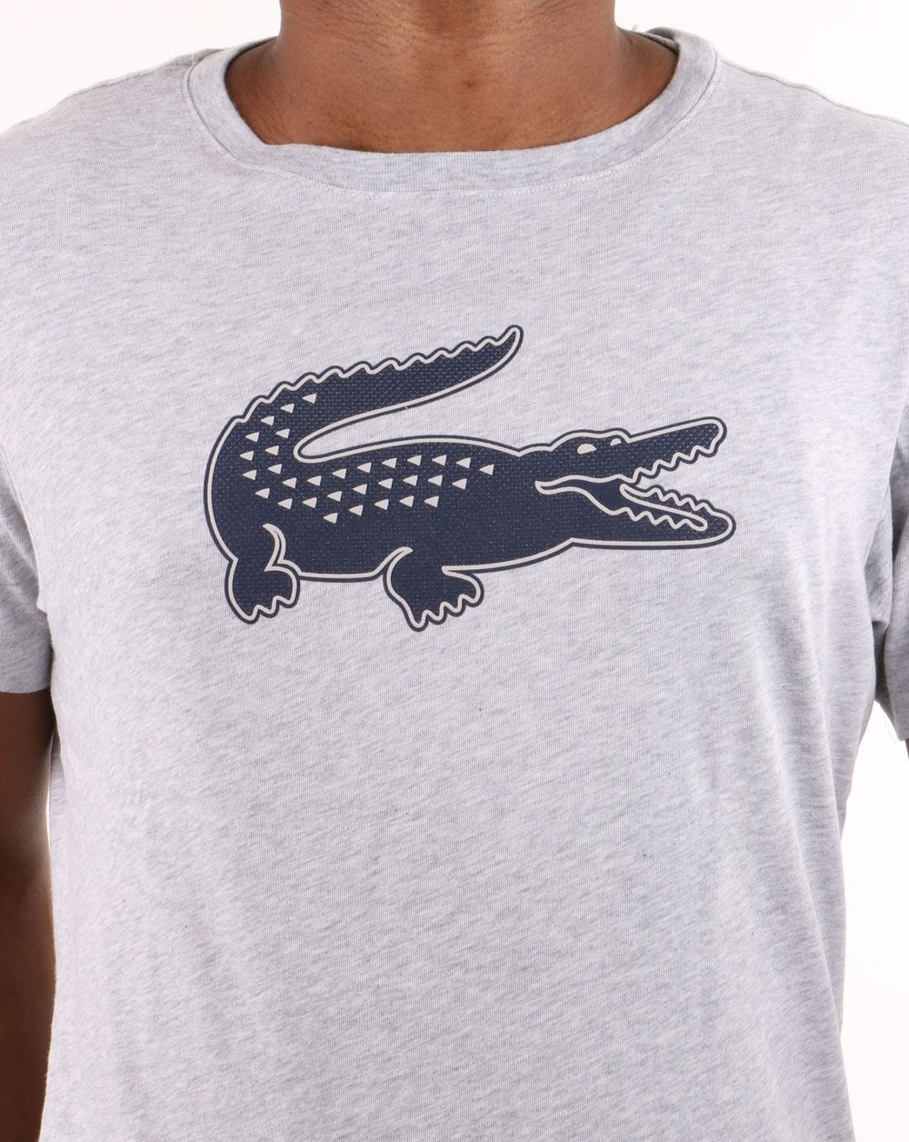 Lacoste Logo T-Shirt Silber Chine/Marineblau