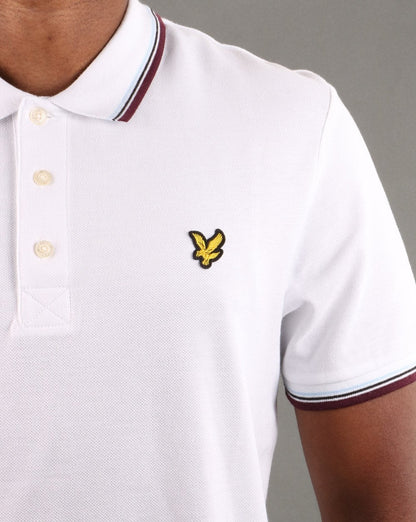Lyle And Scott – Poloshirt mit Streifen in Weiß