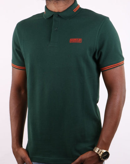Barbour International Poloshirt mit Streifen in Grün