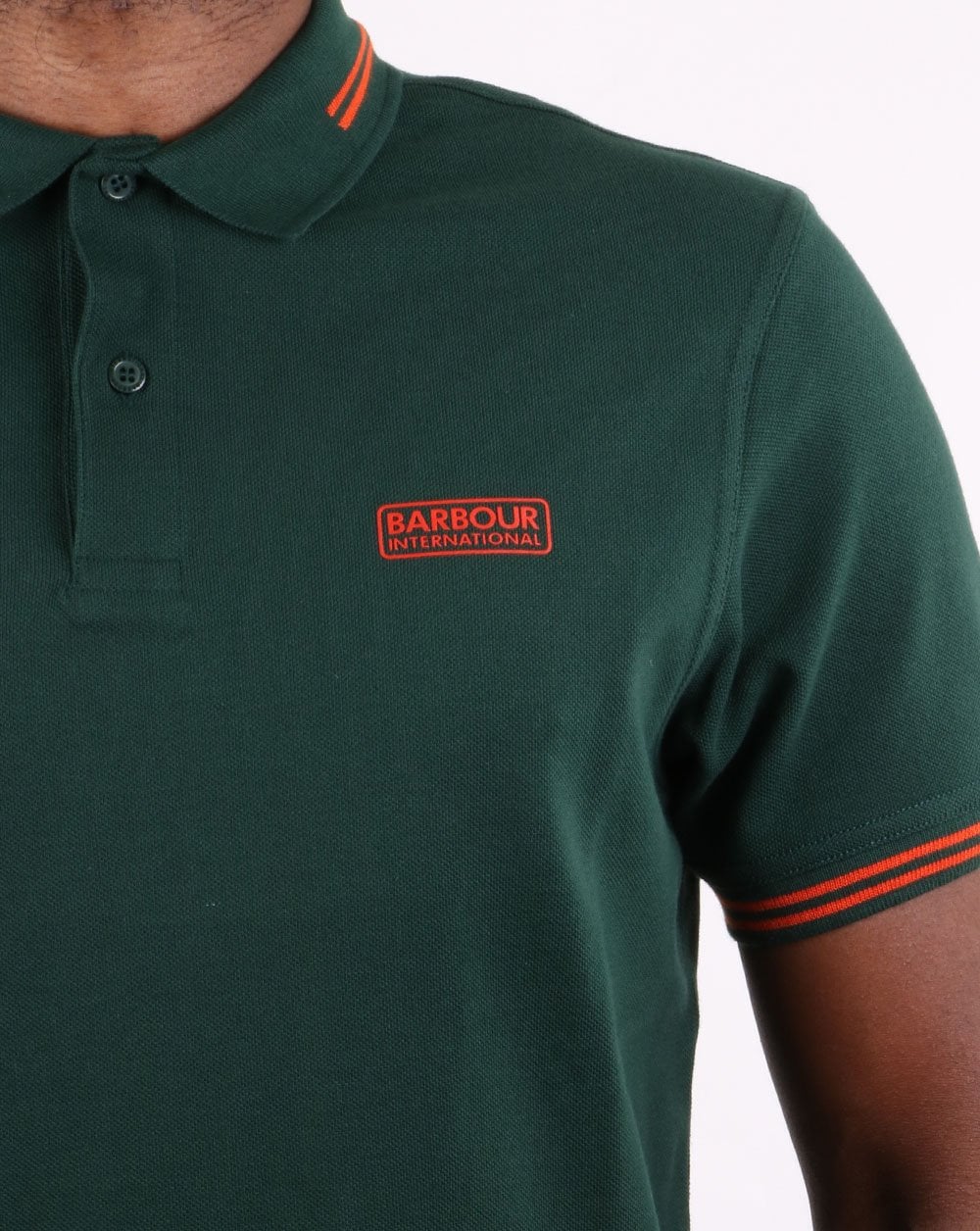 Barbour International Poloshirt mit Streifen in Grün