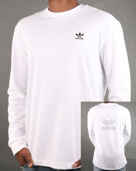Adidas Originals Trefoil Long Sleeve T Shirt White
