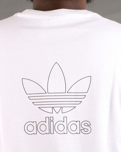 Adidas Originals – Langarm-T-Shirt mit Trefoil-Motiv in Weiß