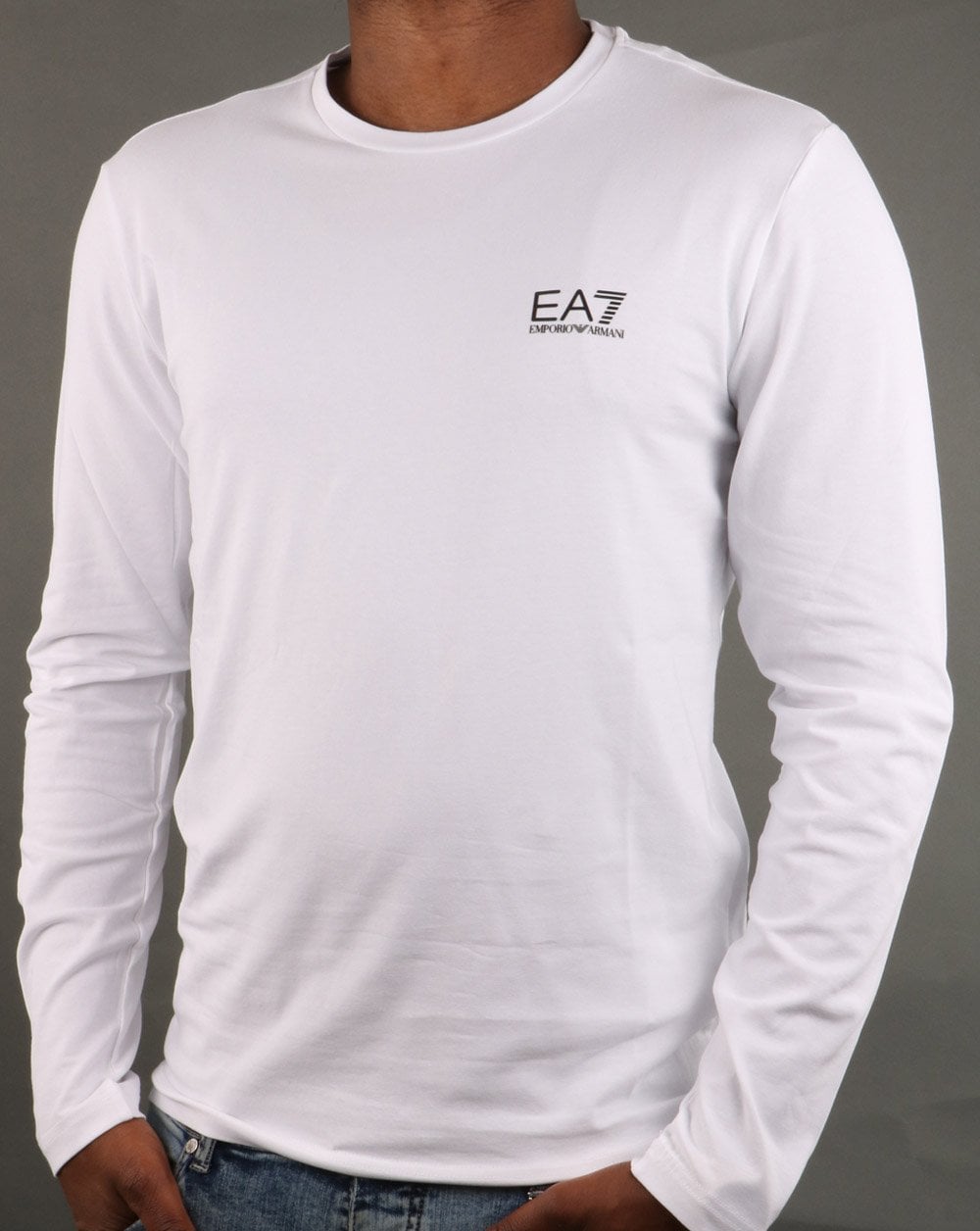 Emporio Armani EA7 Langarm-T-Shirt Weiß