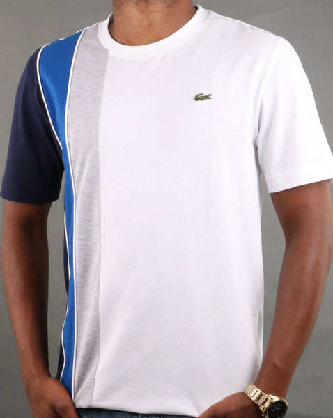 Lacoste Stripe T-shirt White/Navy/Blue