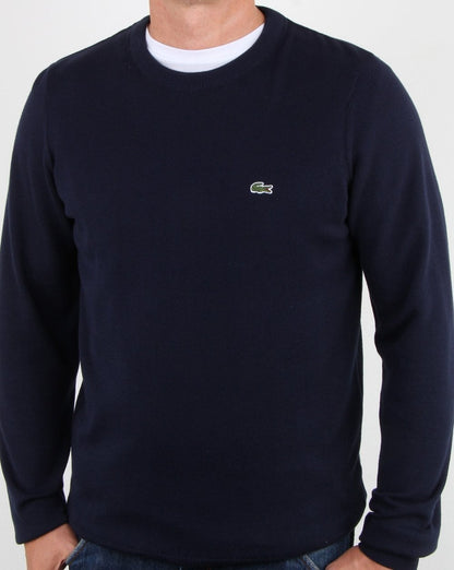 Lacoste – Strickpullover mit Rundhalsausschnitt, Marineblau
