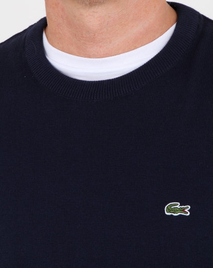 Lacoste – Strickpullover mit Rundhalsausschnitt, Marineblau