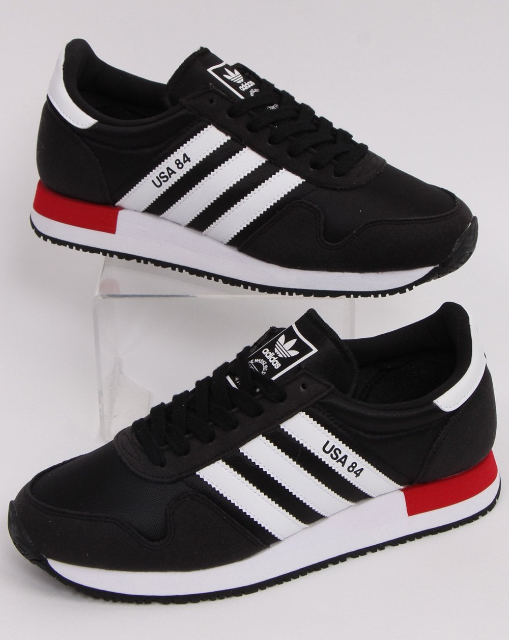 Adidas USA 84 Sneakers Schwarz/Weiß/Scharlachrot
