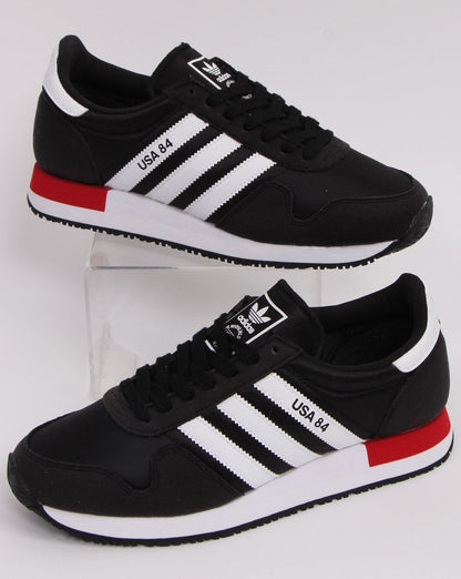 Adidas USA 84 Sneakers Schwarz/Weiß/Scharlachrot