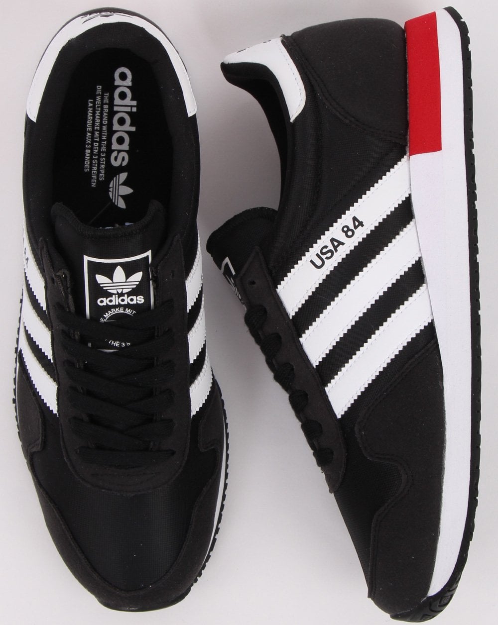 Adidas USA 84 Sneakers Schwarz/Weiß/Scharlachrot