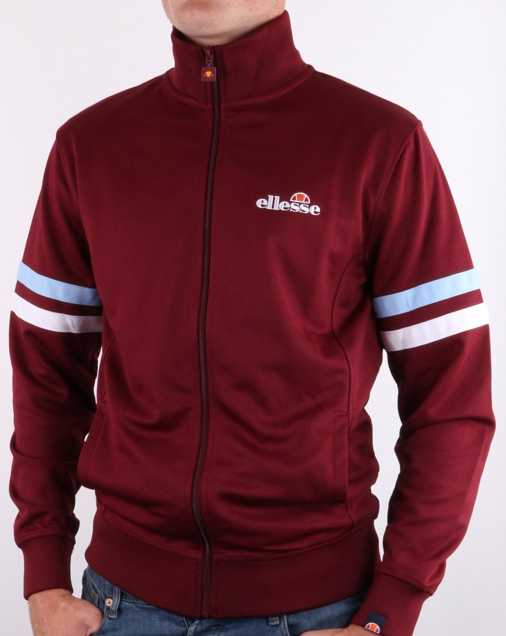Ellesse Roma Trainingsjacke Burgund/Himmelblau/Weiß