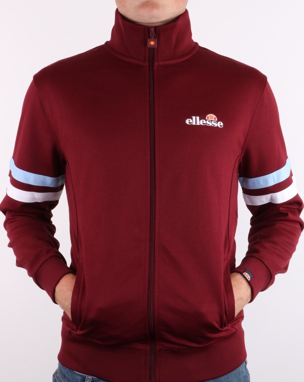 Ellesse Roma Trainingsjacke Burgund/Himmelblau/Weiß