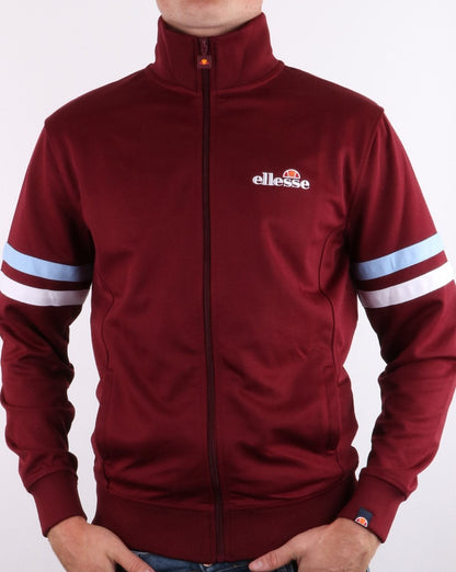 Ellesse Roma Trainingsjacke Burgund/Himmelblau/Weiß