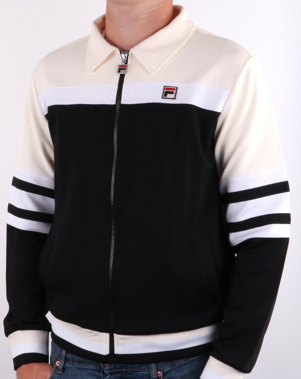 Fila Vintage Courto Trainingsjacke Schwarz/Creme/Weiß