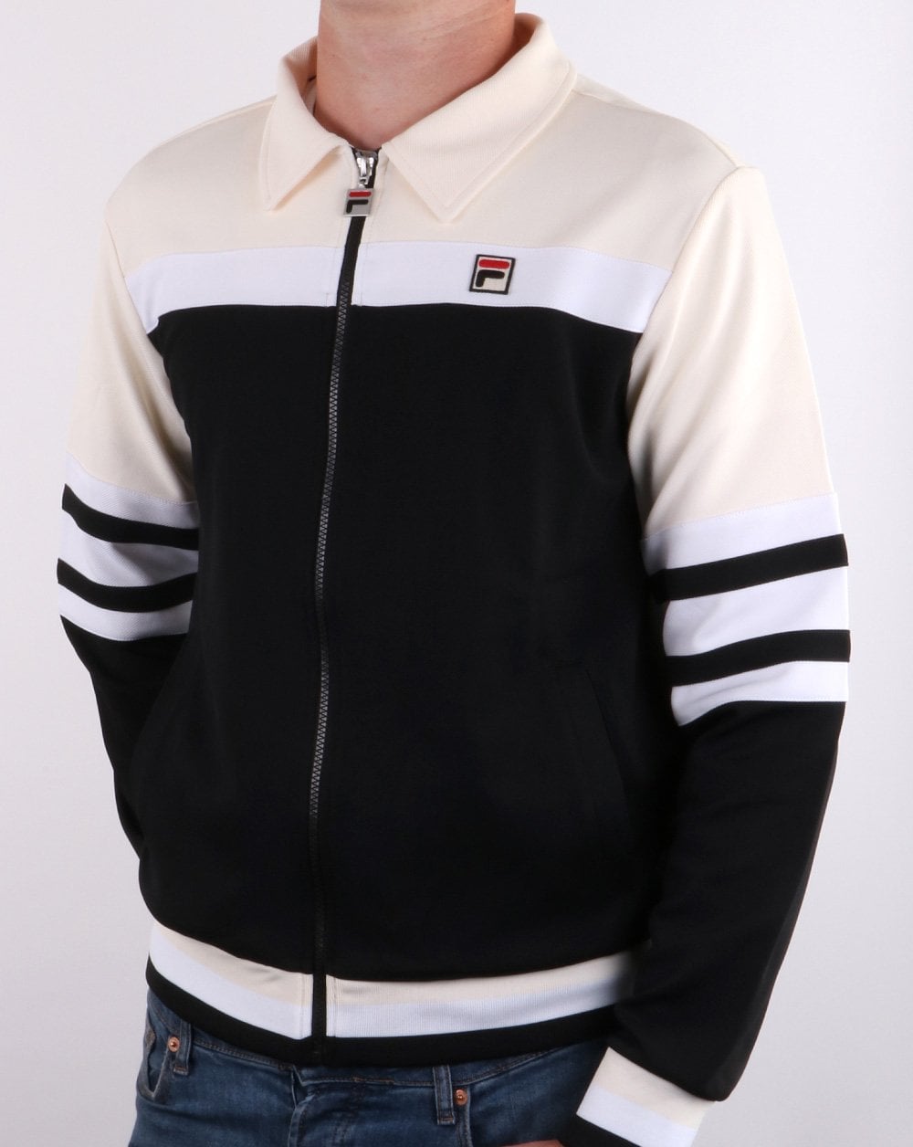 Fila Vintage Courto Trainingsjacke Schwarz/Creme/Weiß