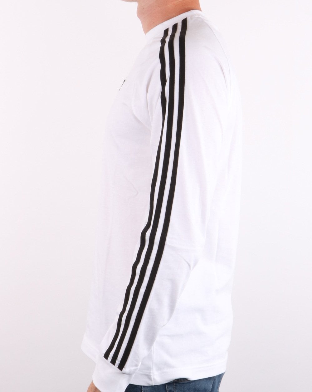 Adidas Originals 3-Streifen Langarm-T-Shirt Weiß/Schwarz