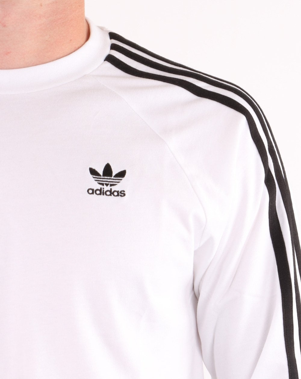 Adidas Originals 3-Streifen Langarm-T-Shirt Weiß/Schwarz