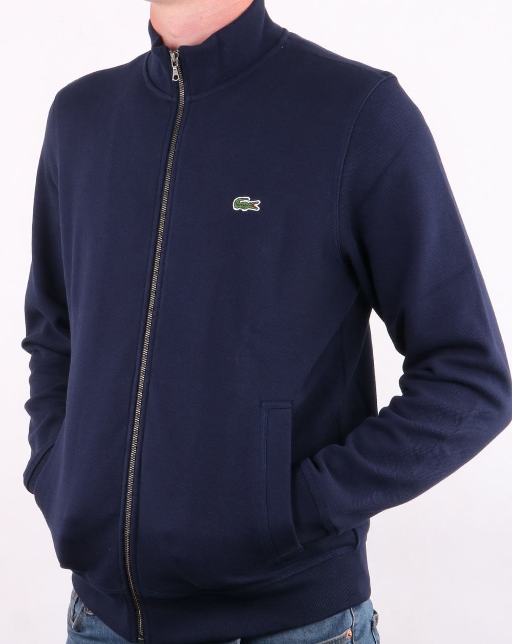 Lacoste – Trainingsjacke mit durchgehendem Reißverschluss, Premium-Marineblau