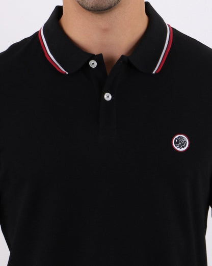 Pretty Green Barton Langarm-Poloshirt Schwarz