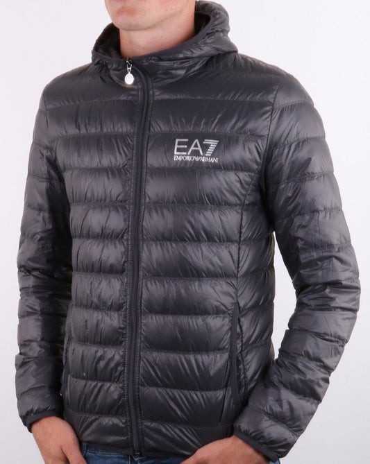 Emporio Armani EA7 Emporio Armani EA7 Core Logo Daunenjacke mit Kapuze Anthrazit