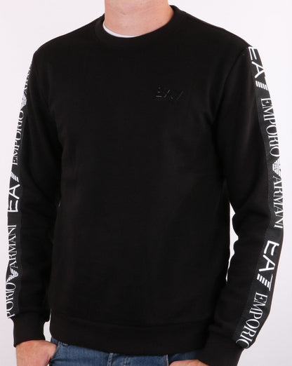 Emporio Armani EA7 Sweatshirt mit Taping in Schwarz
