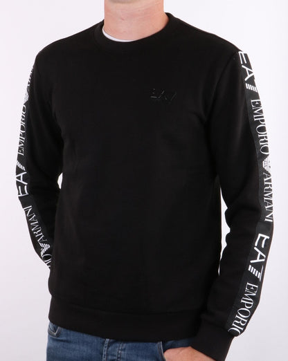 Emporio Armani EA7 Sweatshirt mit Taping in Schwarz