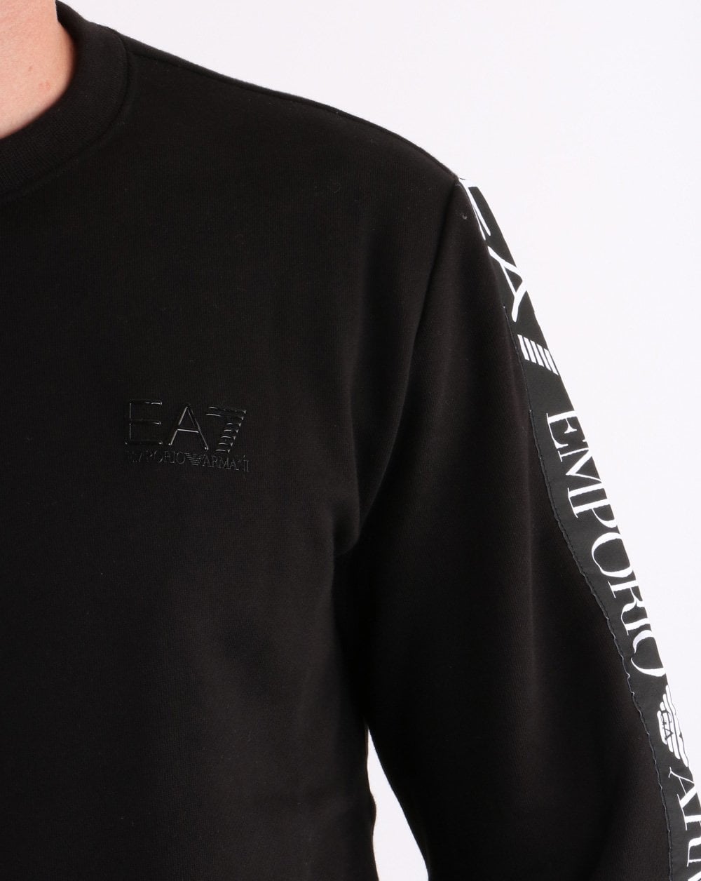 Emporio Armani EA7 Sweatshirt mit Taping in Schwarz
