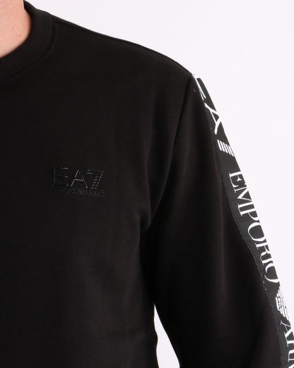 Emporio Armani EA7 Sweatshirt mit Taping in Schwarz