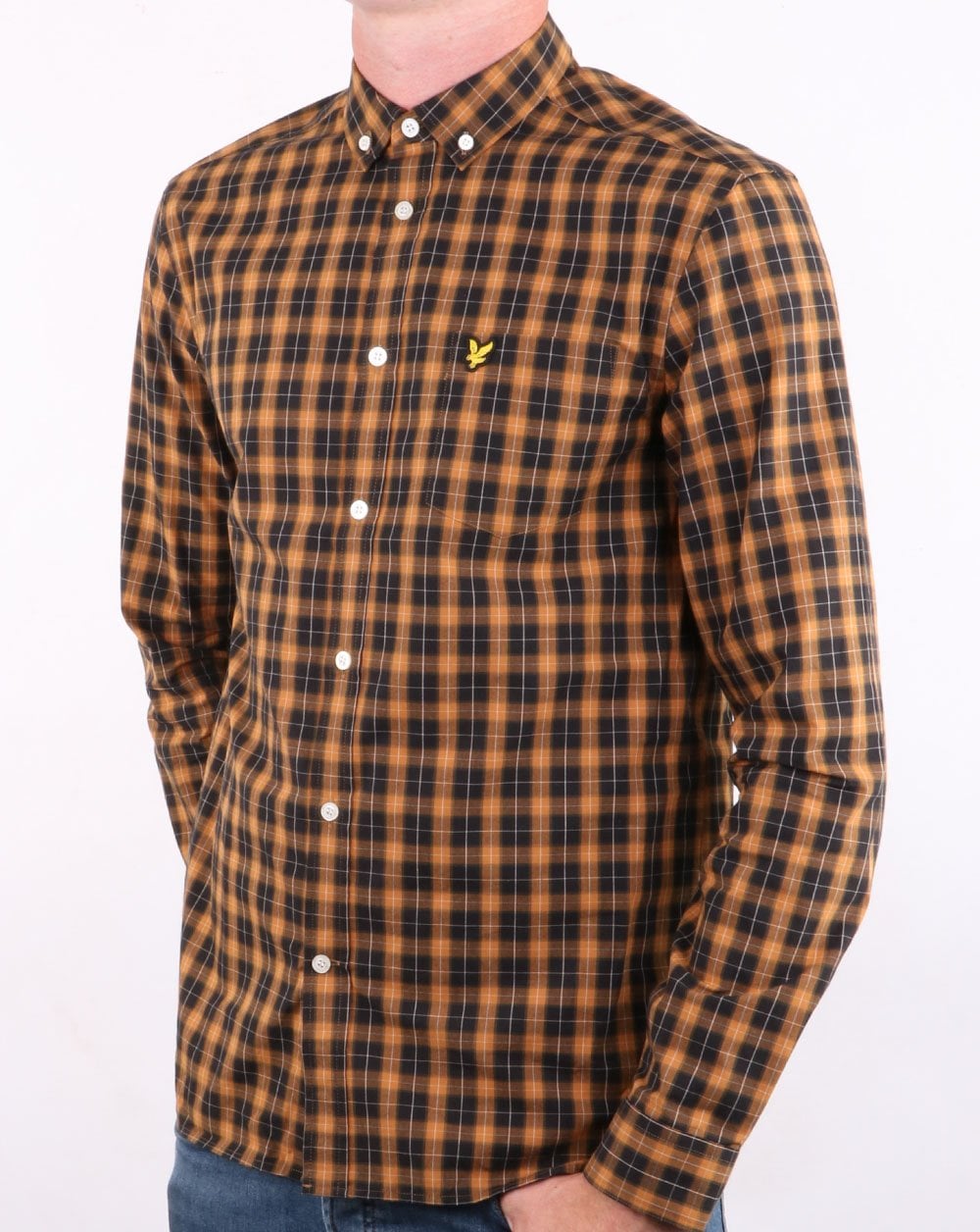 Lyle And Scott Check Poplin Shirt Caramel/Black