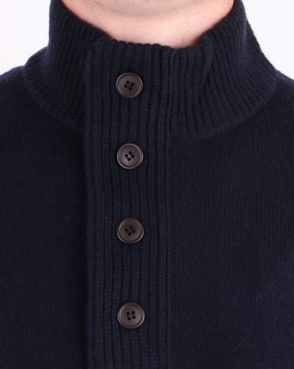 Barbour – Pullover mit halbem Reißverschluss und Patch in Marineblau