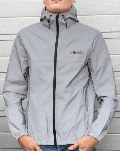 Ellesse – Reflektierende Jacke mit Reißverschluss, Silbergrau