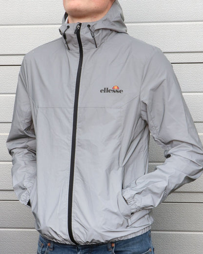 Ellesse – Reflektierende Jacke mit Reißverschluss, Silbergrau