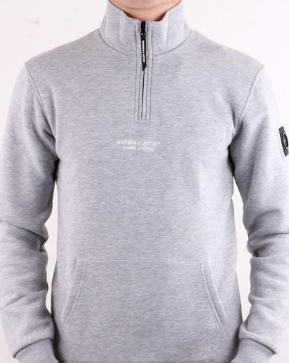 Marshall Artist – Siren – Sweatshirt mit halbem Reißverschluss, Grau meliert