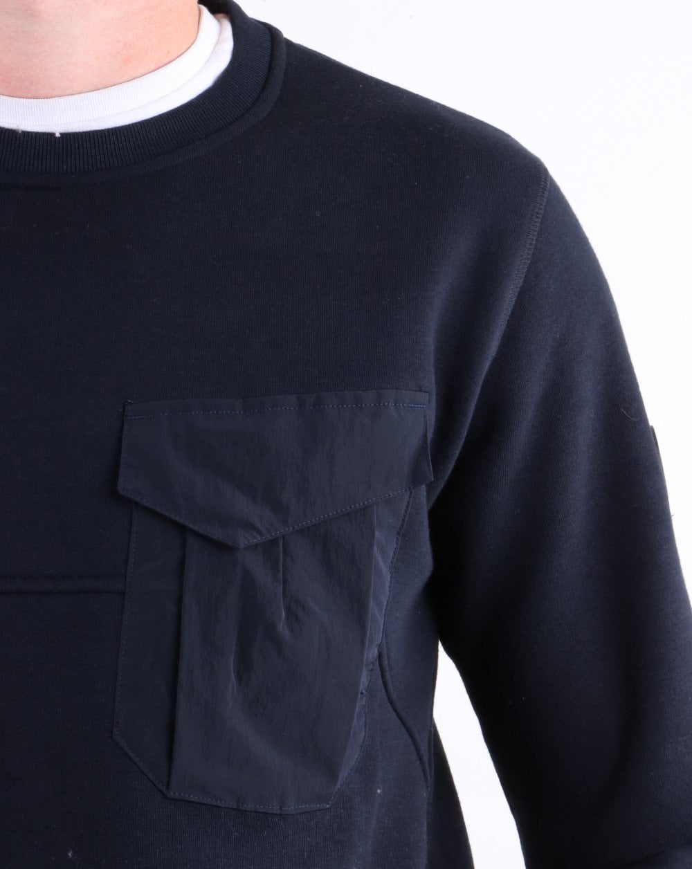 Marshall Artist Acier Rundhals-Sweatshirt, Marineblau