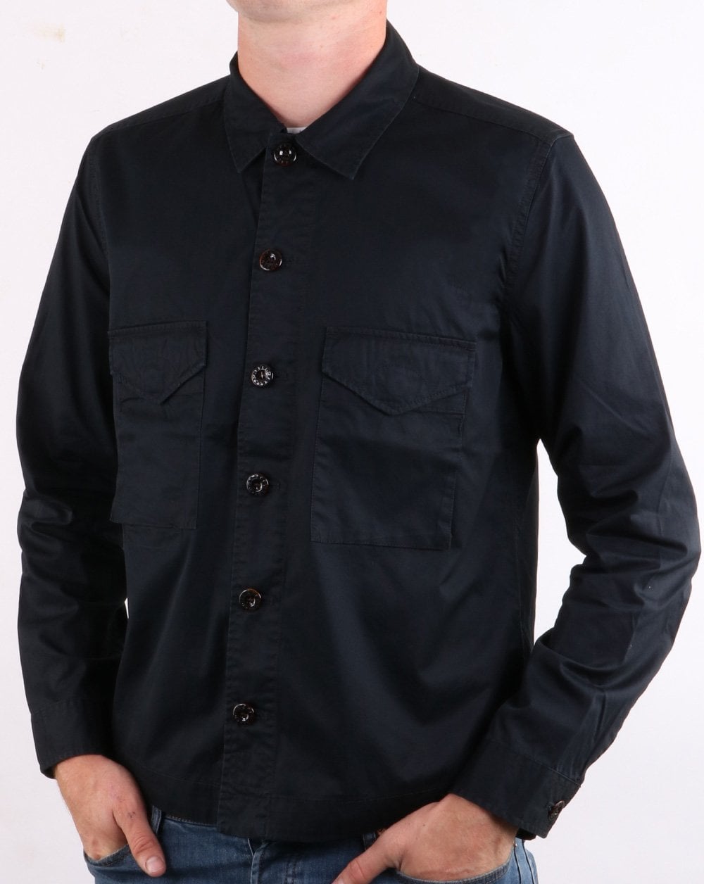 Pretty Green Überhemd Schwarz