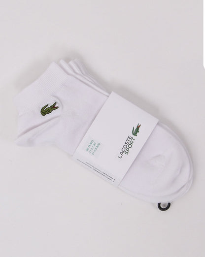 Lacoste – Dreierpack Sneakersocken in Weiß