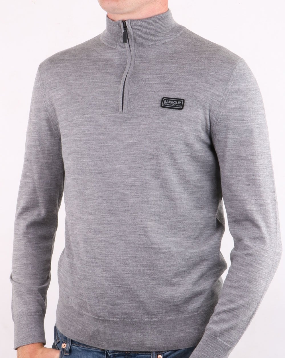 Barbour International Half Zip Merino Anthracite Marl