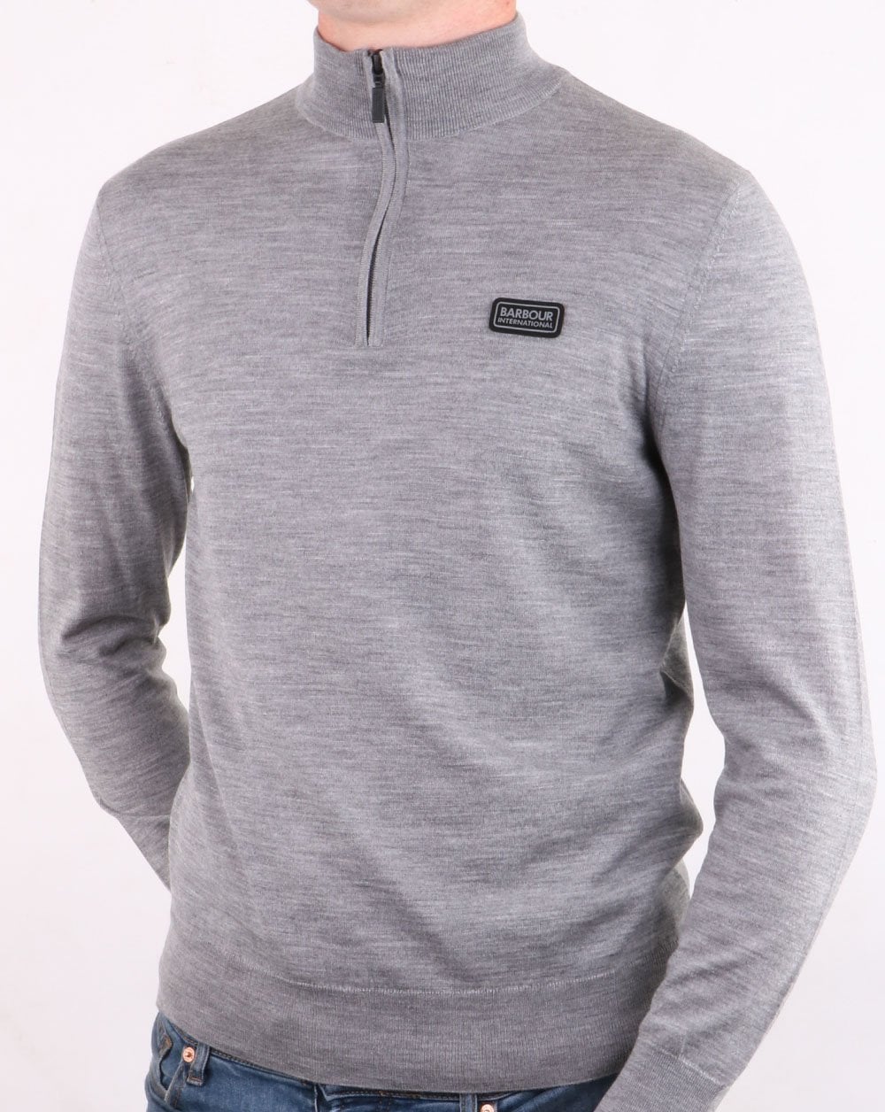 Barbour International Half Zip Merino Anthracite Marl