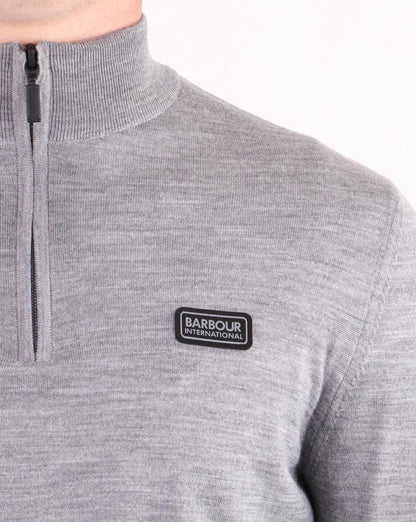 Barbour International Half Zip Merino Anthrazit Meliert
