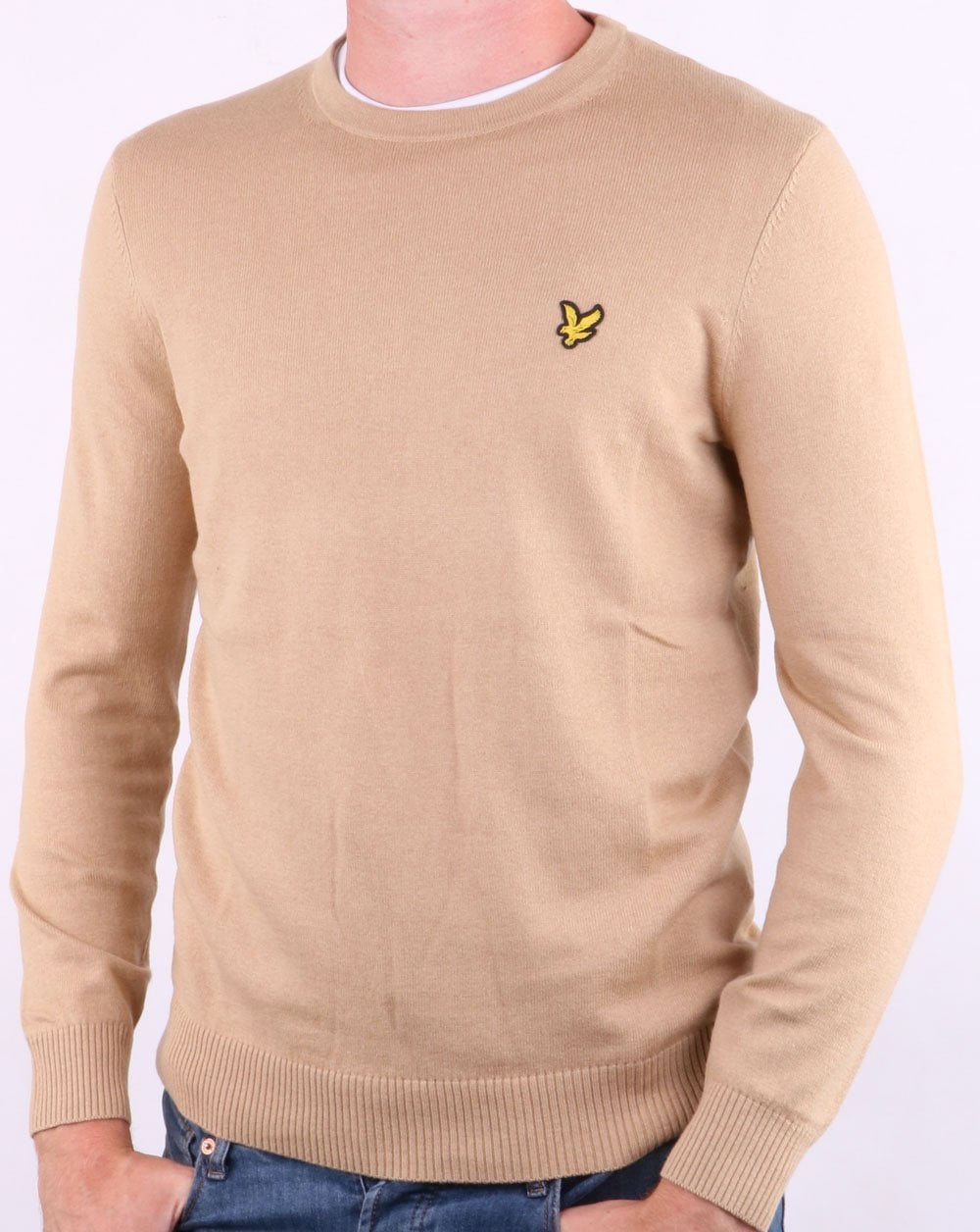 Lyle And Scott – Rundhalspullover aus Merinowolle in Sandsturm