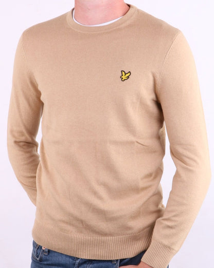 Lyle And Scott – Rundhalspullover aus Merinowolle in Sandsturm