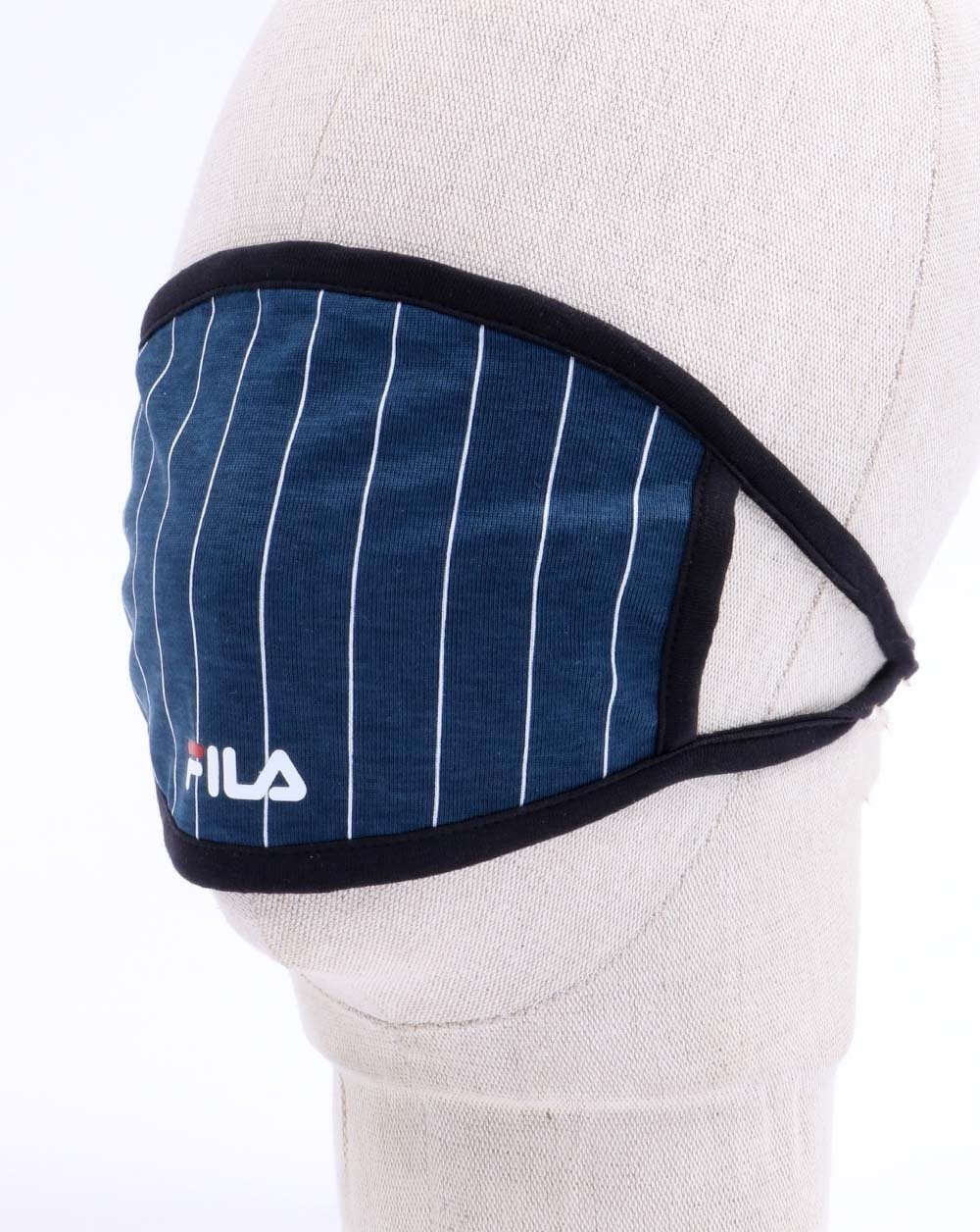 Fila – Vintage Borg-Streifenmaske in Marineblau