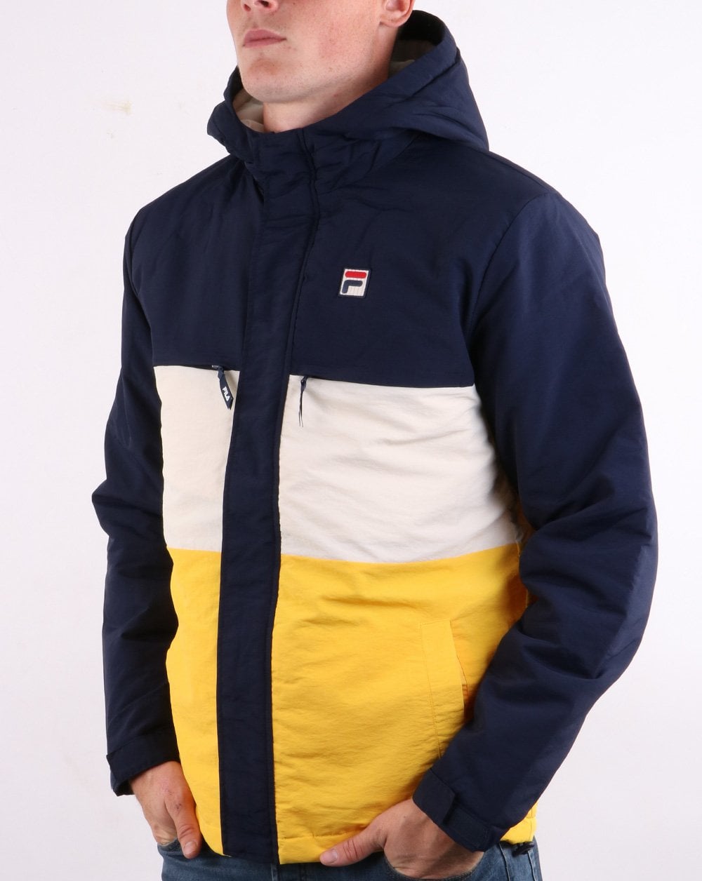 Fila Vintage Raul Jacke Marineblau/Gelb/Turtle Dove