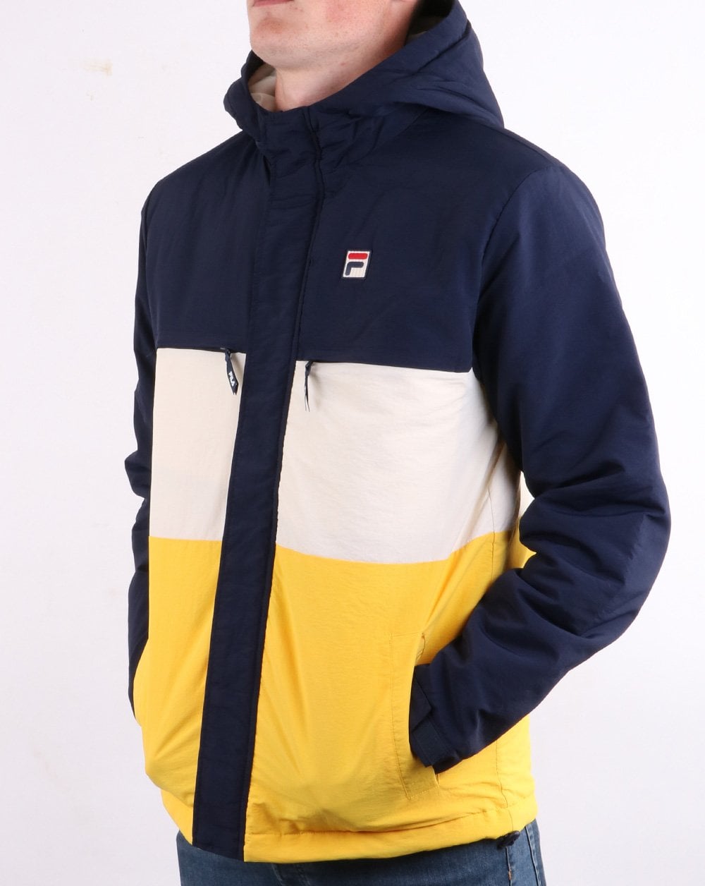 Fila Vintage Raul Jacke Marineblau/Gelb/Turtle Dove