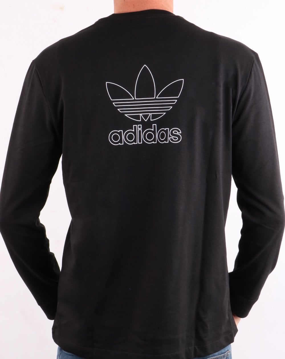 Adidas Originals Back + Front Trefoil Long Sleeve T Shirt Black