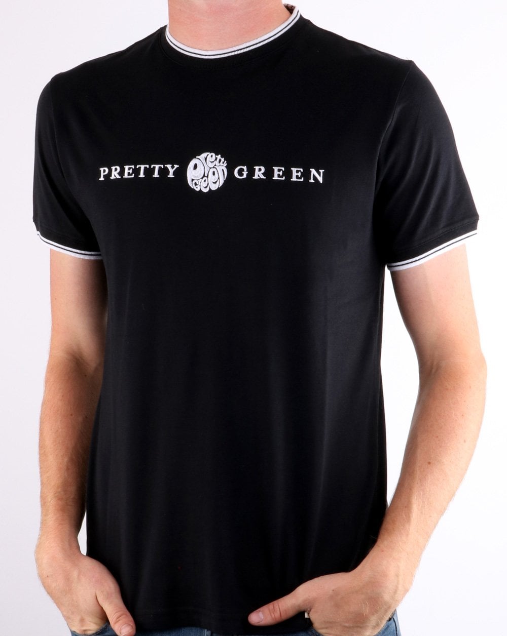 Pretty Green Layland Tipped T-shirt Black