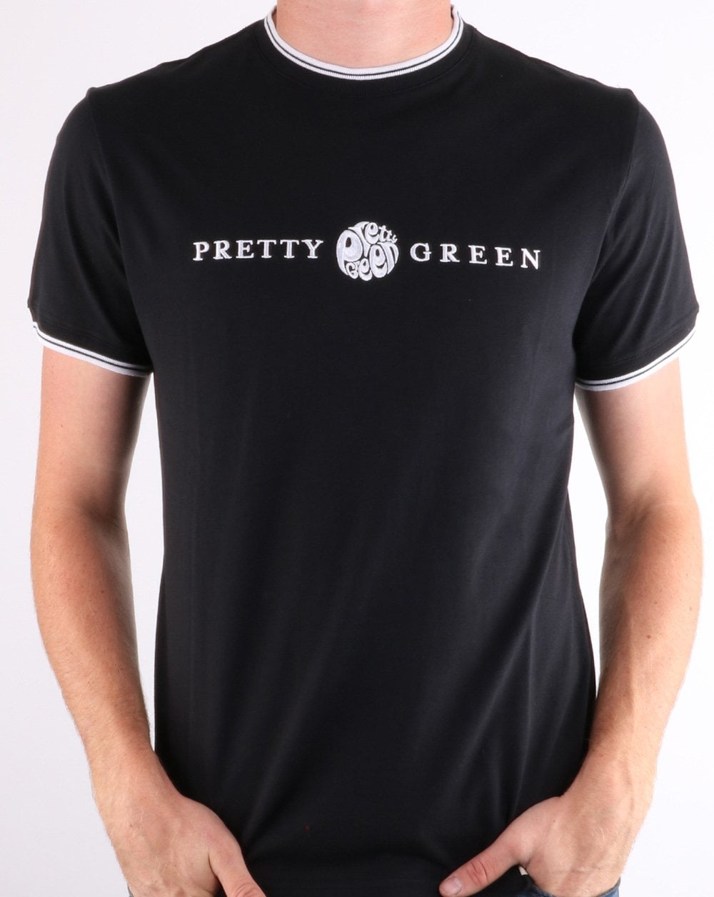 Pretty Green Layland Tipped T-shirt Black